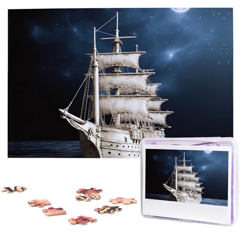 Puzzle für Erwachsene, personalisiertes Bildpuzzle, Vintage, nautisches weißes Schiff, individuelles Holzpuzzle für Familie, Geburtstag, Hochzeit, Spielabende, Geschenke, Tierpuzzle, 74,9 x 50 cm, Puzzle für Erwachsene, personalisiertes Bildpuzzle, Vintage, nautisches weißes Schiff, individuelles Holzpuzzle für Familie, Geburtstag, Hochzeit, Spielabende, Geschenke, Tierpuzzle, 74,9 x 50 cm, von NTVOWPZO