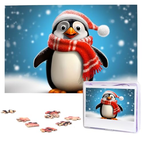 Puzzle für Erwachsene, personalisiertes Bildpuzzle, Weihnachten, lustiger Pinguin, individuelles Holzpuzzle für Familie, Geburtstag, Hochzeit, Spielabende, Geschenke, Tierpuzzle, 74,9 x 50 cm, 1000 Puzzle für Erwachsene, personalisiertes Bildpuzzle, Weihnachten, lustiger Pinguin, individuelles Holzpuzzle für Familie, Geburtstag, Hochzeit, Spielabende, Geschenke, Tierpuzzle, 74,9 x 50 cm, 1000 von NTVOWPZO