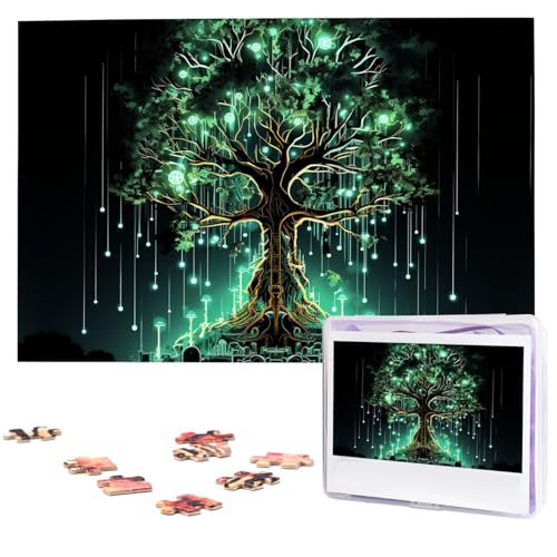 Puzzle für Erwachsene, personalisiertes Bildpuzzle, magischer grüner Baum, individuelles Holzpuzzle für Familie, Geburtstag, Hochzeit, Spielabende, Geschenke, Tierpuzzle, 74,9 x 50 cm, 1000 Teile Puzzle für Erwachsene, personalisiertes Bildpuzzle, magischer grüner Baum, individuelles Holzpuzzle für Familie, Geburtstag, Hochzeit, Spielabende, Geschenke, Tierpuzzle, 74,9 x 50 cm, 1000 Teile von NTVOWPZO