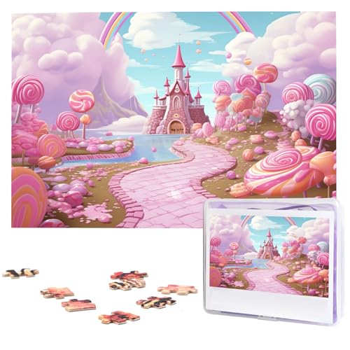 Puzzle für Erwachsene, personalisiertes Bildpuzzle, rosa Süßigkeitenland, individuelles Holzpuzzle für Familie, Geburtstag, Hochzeit, Spielabende, Geschenke, Tierpuzzle, 74,9 x 50 cm, 1000 Teile Puzzle für Erwachsene, personalisiertes Bildpuzzle, rosa Süßigkeitenland, individuelles Holzpuzzle für Familie, Geburtstag, Hochzeit, Spielabende, Geschenke, Tierpuzzle, 74,9 x 50 cm, 1000 Teile von NTVOWPZO