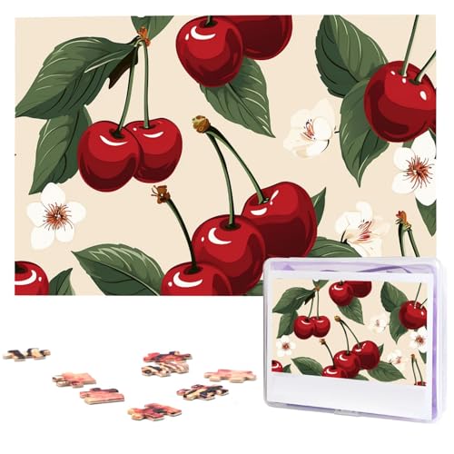 Puzzle für Erwachsene, personalisiertes Bildpuzzle, rotes Kirschmuster, individuelles Holzpuzzle für Familie, Geburtstag, Hochzeit, Spielabende, Geschenke, Tierpuzzle, 74,9 x 50 cm, 1000 Teile Puzzle für Erwachsene, personalisiertes Bildpuzzle, rotes Kirschmuster, individuelles Holzpuzzle für Familie, Geburtstag, Hochzeit, Spielabende, Geschenke, Tierpuzzle, 74,9 x 50 cm, 1000 Teile von NTVOWPZO
