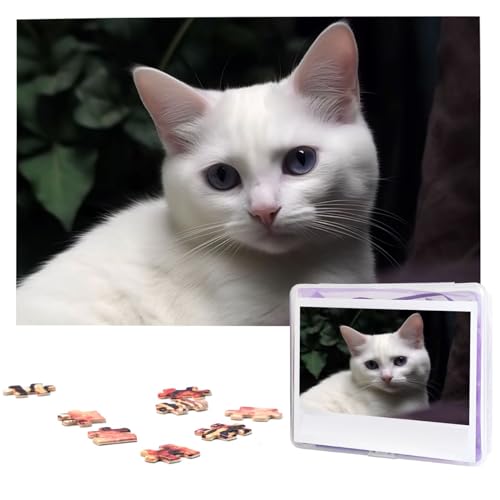 Puzzle für Erwachsene, personalisiertes Bildpuzzle, weiße Katze, individuelles Holzpuzzle für Familie, Geburtstag, Hochzeit, Spielabende, Geschenke, Tierpuzzle, 74,9 x 50 cm, 1000 Teile Puzzle für Erwachsene, personalisiertes Bildpuzzle, weiße Katze, individuelles Holzpuzzle für Familie, Geburtstag, Hochzeit, Spielabende, Geschenke, Tierpuzzle, 74,9 x 50 cm, 1000 Teile von NTVOWPZO