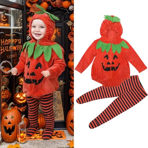 NTYNTY Baby-Kürbis-Kostüm, Halloween-Kürbis-Kostüm, Outfit mit Kapuze, Strampler, Hose, Neugeborene, Kleinkinder, Jungen, Mädchen, 6–12 Monate NTYNTY Baby-Kürbis-Kostüm, Halloween-Kürbis-Kostüm, Outfit mit Kapuze, Strampler, Hose, Neugeborene, Kleinkinder, Jungen, Mädchen, 6–12 Monate von NTYNTY