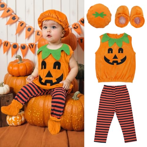 NTYNTY Halloween-Kostüm-Set für Babys – inklusive Mütze, Schuhen und Outfit, ideal für Neugeborene und Kleinkinder (6-12 Monate) von NTYNTY