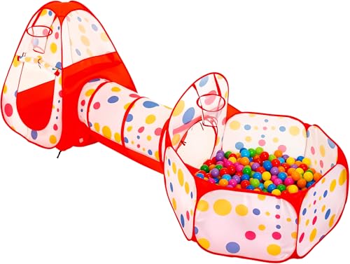 NUBUNI 3-Teiliges Kinder Spielzelt Tunnel Spielplatz Pop-up Spielhaus Kinder Zelt mit Krabbel Tunnel und 2 Basketball-Korb B NUBUNI 3-Teiliges Kinder Spielzelt Tunnel Spielplatz Pop-up Spielhaus Kinder Zelt mit Krabbel Tunnel und 2 Basketball-Korb B von NUBUNI