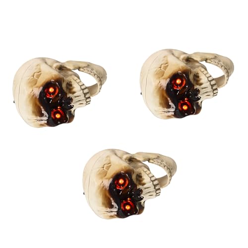 Animatronics Halloween Totenkopf Pfahl Horror Horror Augen mit Sound Aktivierte Animation Dekoration Hängende Animation Halloween Dekoration von NUEAYMS