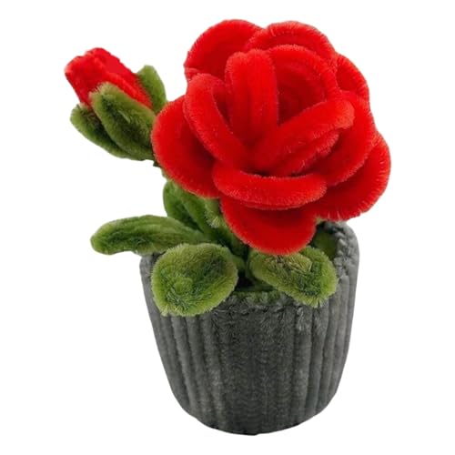 Handgemachtes Topfblumen-Set aus Plüsch, Topfpflanzenstiel, Kunsthandwerk für Zuhause, Klassenzimmer, Kunstprojekt von NUEAYMS