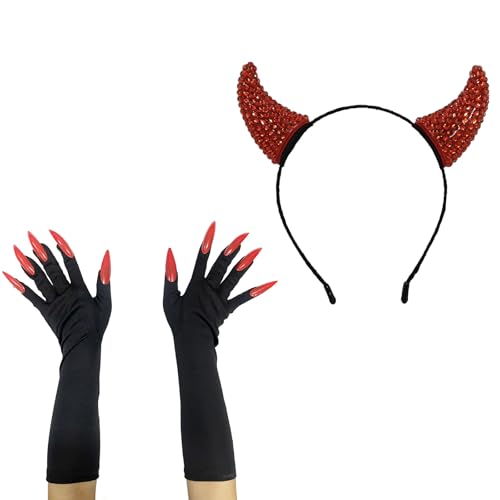 NUEAYMS Haarreif mit glitzerndem Horn, Gothic-Stil, rutschfeste Kopfbedeckung, Halloween-Party-Stirnband für Kostüm-Enthusiasten NUEAYMS Haarreif mit glitzerndem Horn, Gothic-Stil, rutschfeste Kopfbedeckung, Halloween-Party-Stirnband für Kostüm-Enthusiasten von NUEAYMS