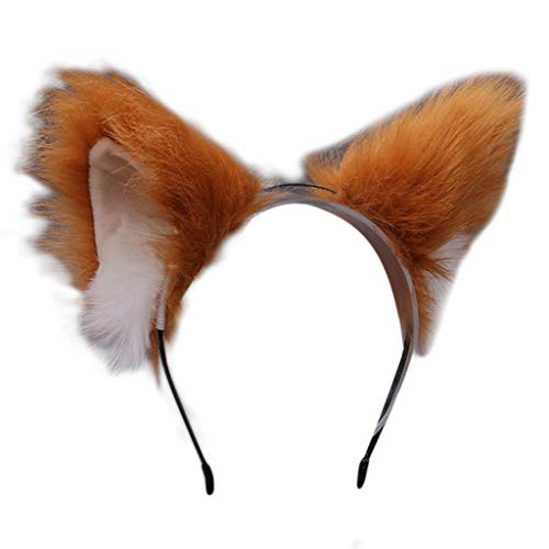NUEAYMS Realistisches pelziges Tierohren Stirnband für Frauen Tier Cosplay Haarband Haarreifen Party Kostüm Haarschmuck von NUEAYMS