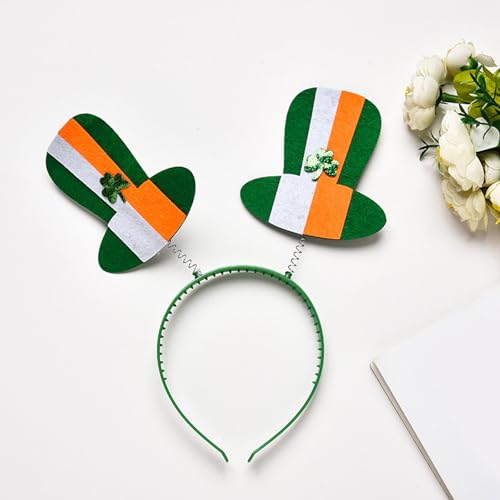 NUEAYMS StPatricks Haarband mit Festival-Dekoration, Pailletten-Kleeblatt-Hut für Feiertage, Partys, alle Altersgruppen, grünes StPatricks-Kostüm-Zubehör von NUEAYMS
