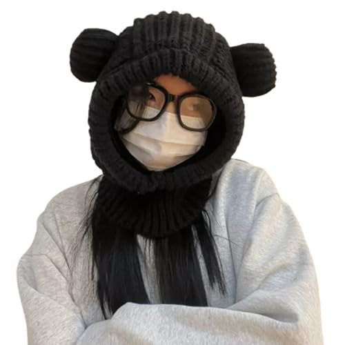 NUEAYMS Sturmhaube mit Bärenohren, für Damen und Herren, hält den Hals warm, für kaltes Wetter, Neujahr, Weihnachten, Cosplay, Partyhut NUEAYMS Sturmhaube mit Bärenohren, für Damen und Herren, hält den Hals warm, für kaltes Wetter, Neujahr, Weihnachten, Cosplay, Partyhut von NUEAYMS