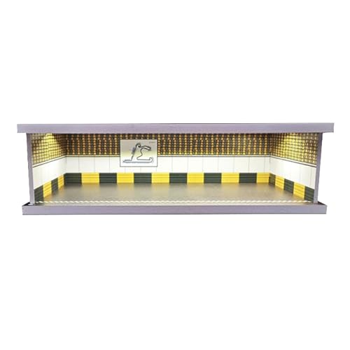 1/43 Diorama-Auto-Garagenmodell, für Druckguss-Modellautos im Maßstab 1:43, Stadtauto-Parkplatz-Szenen-Display Modell, mit LED-Licht und Acryl-Abdeckung (MJ-10) von NUEIOVRW