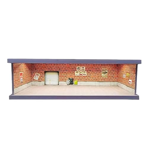 1/43 Diorama Garagenmodell mit LED Lichit, Diecast Parkplatz-Szenen-Display Case, for Hot Wheels Scene Display Vitrine von NUEIOVRW