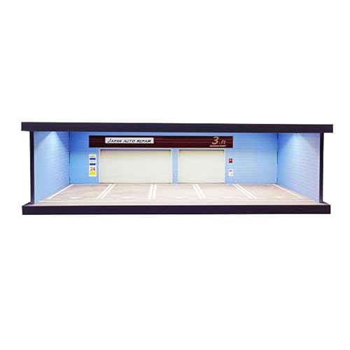 1/43 Diorama Garagenmodell mit LED Lichit, Diecast Parkplatz-Szenen-Display Case, for Hot Wheels Szene Display Case, Szene Vitrine Sammlung Geschenk von NUEIOVRW