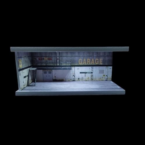 1/64 Diorama Garage Modell, Diecast Car Display Hülle, Diecast Showcase mit LED, Vitrine, schützen Geschenkwagen Garagenausstellungsständer, Für Hot Wheels Garage(FC-06) von NUEIOVRW