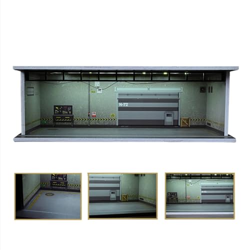 1/64 Diorama Garage Modell, mit LED-Beleuchtung Auto Showroom Parkplatz Szene Modell, 1/64 Skala Diecast Garage Display Case, für Hot Wheels Modell Auto, Display Modell Vitrine (Undergound Garage) von NUEIOVRW