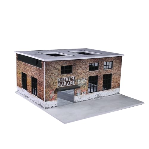 1/64 LED Auto Garage Diorama - Beleuchtete Werkstatt & Fabrik Display für Modellautos (Reparaturfabrik) von NUEIOVRW