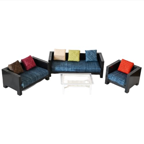 1:18 Diorama Simulation Lounge Sofa Tisch Modell Möbel Sitzset Garage Auto Ausstellungsraum Szene Display Requisiten Modell Zubehör Ornament (B Set) von NUEIOVRW