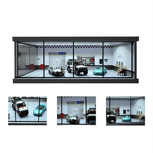 1:43 Diorama Garage Modell mit Lichit, Modellauto-Vitrine für Sammler, Realistische Parkplatz-Szene Garage mit Display-Ständer, für Hot Wheels Auto Modell Garage Display Case, Geschenk (Repair Shop) 1:43 Diorama Garage Modell mit Lichit, Modellauto-Vitrine für Sammler, Realistische Parkplatz-Szene Garage mit Display-Ständer, für Hot Wheels Auto Modell Garage Display Case, Geschenk (Repair Shop) von NUEIOVRW