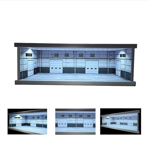 1:43 Diorama-Parkplatz-LED-Schaukasten-Sammler-Speicher-Kasten-Stadt-Garage-Szene-Anzeige mit Staubabdeckung für Modellautosammlung(MJ-02) von NUEIOVRW