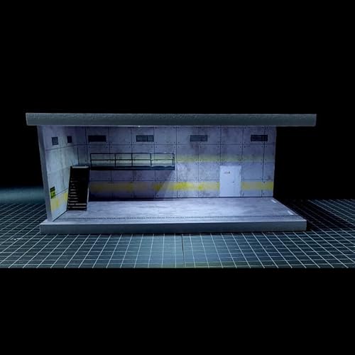 1:64 Diorama Auto Garage Modell, Druckguss Modellauto Display Box Szene, Beleuchtung Auto Showroom Modellsammlung, Parkplatz-Szene mit Acrylabdeckung, für Büro oder Wohnzimmer(FC-01) von NUEIOVRW