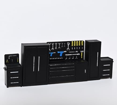 Diorama-Werkzeugschrank-Modellbausatz im Maßstab 1:64 – für Auto, Garage, Werkstatt, Szenen-Display, Requisiten, Modell, Werkbank-Set, Werkzeugschrank, Auto-Reparatur-Werkzeugmodell, Szenenzubehör von NUEIOVRW
