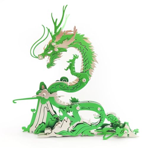 NUGEN 3D Metall Modell Kits, Mechanische Drachen 3D Metall Puzzle, Chinesische Mythische Drachen Modell Kits für Kinder, Kreative Weihnachten Geburtstag Neujahrs Geschenke für Jungen (90+PCS) von NUGEN