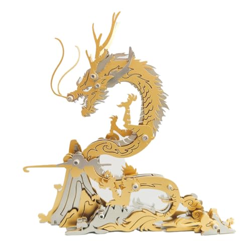 NUGEN 3D Metall Modell Kits, Mechanische Drachen 3D Metall Puzzle, Chinesische Mythische Drachen Modell Kits für Kinder, Kreative Weihnachten Geburtstag Neujahrs Geschenke für Jungen (90+PCS) von NUGEN
