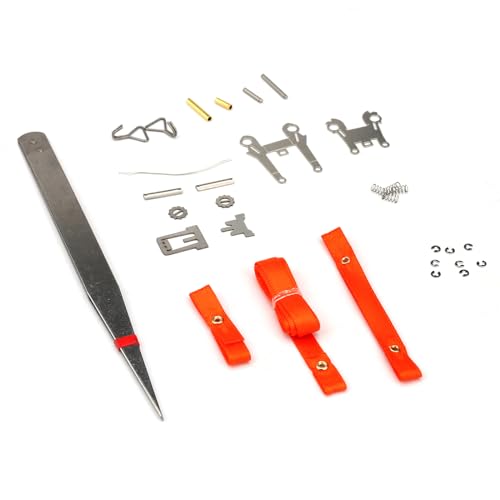 NUHFUFA 1 Set Simulationsseilspanner für 1/14 Tamiya Anhänger, RC-Truck, Reifenbindegürtel, Spanngurt, DIY, ferngesteuertes Auto-Zubehör (orange) von NUHFUFA