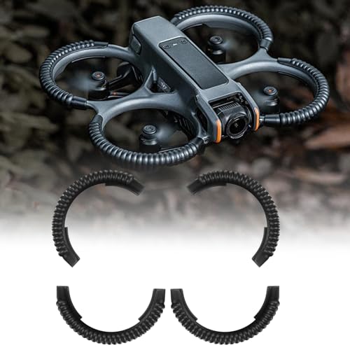 NUHFUFA Avata 2 Drohnen-Propellerschutz, Stoßstangen-Ringe, Anti-Kollisions-Abdeckungen, Zubehör, kompatibel mit DJI FPV AVATA 2 (schwarz) von NUHFUFA