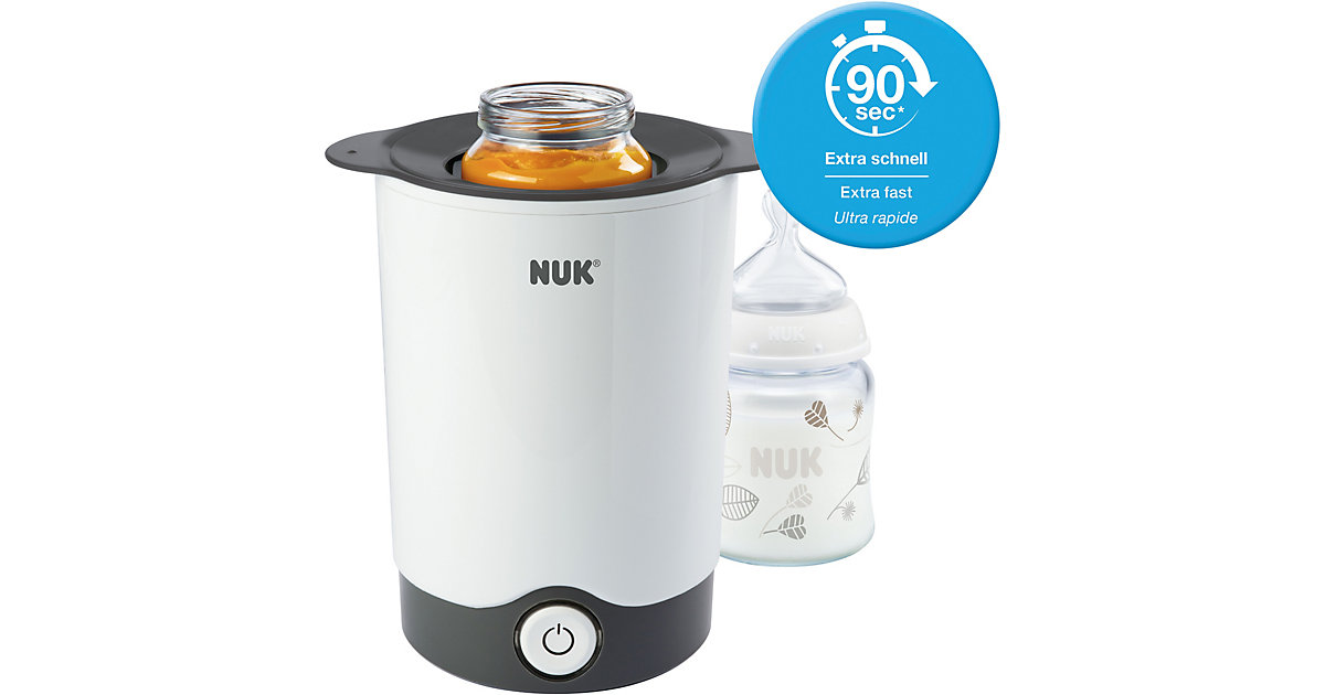 NUK Thermo Express Flaschenwärmer, besonders schnelles und schonendes Erwärmen in nur 90 Sekunden, alle handelsüblichen Gläschen und Flaschen schwarz/weiß  Kinder von NUK