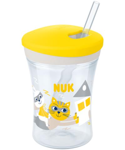 NUK Action Cup 230ml mit Trinkhalm gelb von NUK