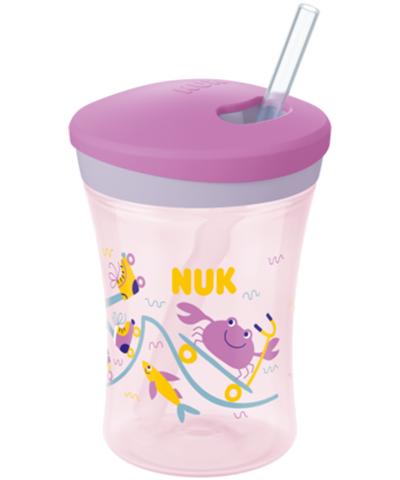 NUK Action Cup 230ml mit Trinkhalm pink von NUK