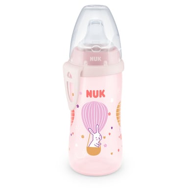NUK Babyflasche Active Cup, rosa, Motiv Hase 300ml von NUK