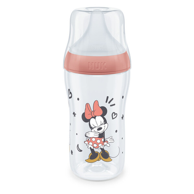 NUK Babyflasche Perfect Match Minnie Mouse mit Temperature Control 260ml ab 3 Monate in rot von NUK