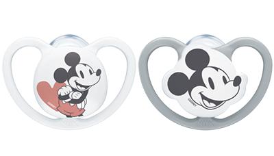 NUK Disney Mickey Mouse Space Silikon-Schnuller weiß 0-6m von NUK