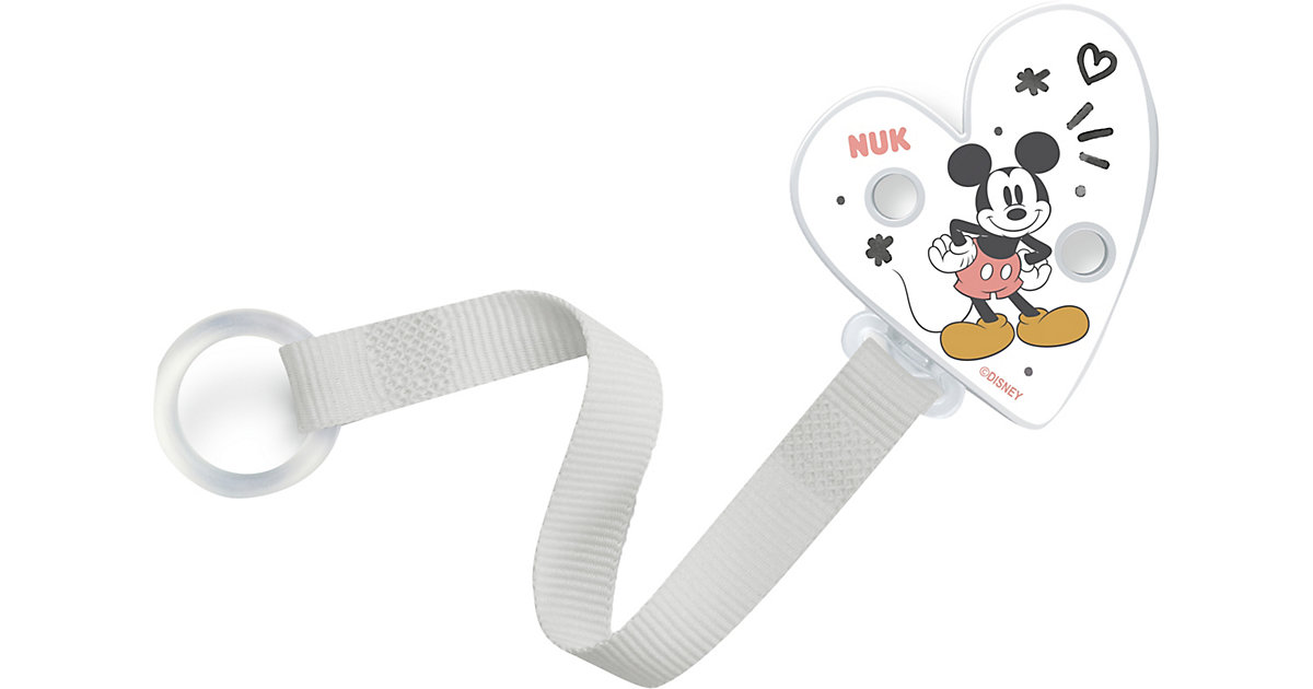 NUK Disney Mickey Mouse Schnullerband, alle Schnuller mit und ohne Ring, 1 Stück, weiß Kinder NUK Disney Mickey Mouse Schnullerband, alle Schnuller mit und ohne Ring, 1 Stück, weiß Kinder von NUK