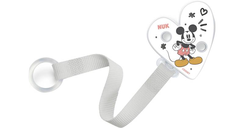 NUK Disney Mickey Mouse Schnullerband, alle Schnuller mit und ohne Ring, 1 Stück, weiß  Kinder von NUK