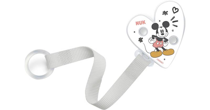 NUK Disney Mickey Mouse Schnullerband, alle Schnuller mit und ohne Ring, 1 Stück, weiß  Kinder von NUK
