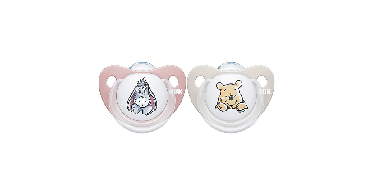 NUK Disney Winnie Puuh Trendline Silikon-Schnuller, kiefergerechte Form, 0-6 Monate, 2 Stück, Beige & Rosa beige/rosa NUK Disney Winnie Puuh Trendline Silikon-Schnuller, kiefergerechte Form, 0-6 Monate, 2 Stück, Beige & Rosa beige/rosa von NUK