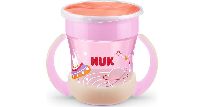 NUK Mini Magic Cup Night, 160ml, einzigartiger Trinkrand, abdichtende Silikonscheibe, ab 6 Monaten, 1 Stück, Rosa pink von NUK