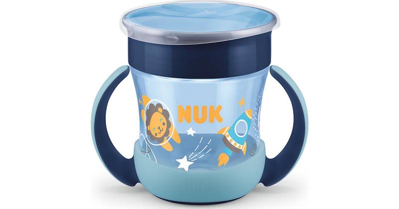 NUK Mini Magic Cup Night, 160ml, einzigartiger Trinkrand, abdichtende Silikonscheibe, ab 6 Monaten, 1 Stück, Blau blau von NUK