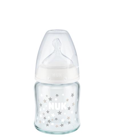 NUK First Choice Plus Glas-Babyflasche mit Temperature Control weiß 120ml von NUK