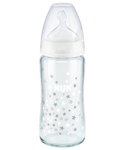 NUK First Choice Plus Glas-Babyflasche mit Temperature Control weiß 240ml von NUK