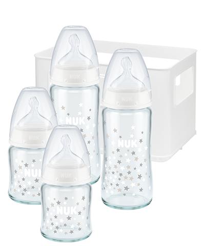 NUK First Choice Plus Glasflaschen Set mit Temperature Control weiß von NUK