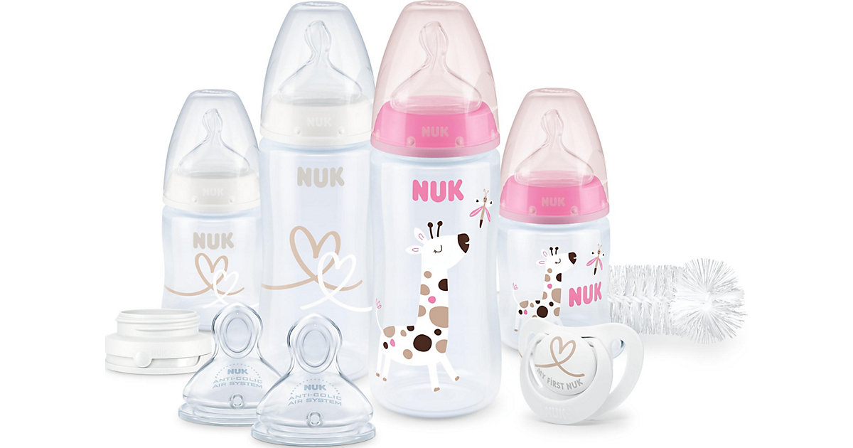 NUK First Choice+ Perfect Start Set PP mit Temperature Control Anzeige, Erstausstattung mit First Choice+ Babyflaschen, 0-6 Monate, weiß & rosa NUK First Choice+ Perfect Start Set PP mit Temperature Control Anzeige, Erstausstattung mit First Choice+ Babyflaschen, 0-6 Monate, weiß & rosa von NUK