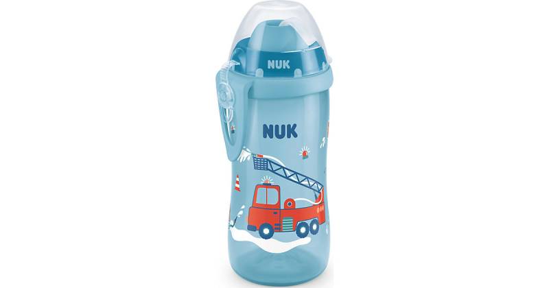 NUK Flexi Cup mit weichem Trinkhalm, 300ml, auslaufsicher, ab 12 Monaten, 1 Stück, blau von NUK