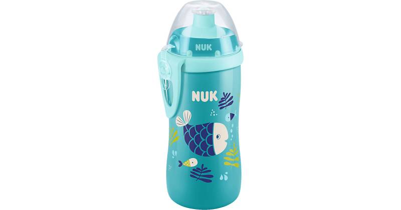 NUK Junior Cup mit Chamäleon Effekt, mit Push-Pull-Tülle, 300ml, ab 18 Monaten, auslaufsicher, mit Clip, 1 Stück, türkis von NUK