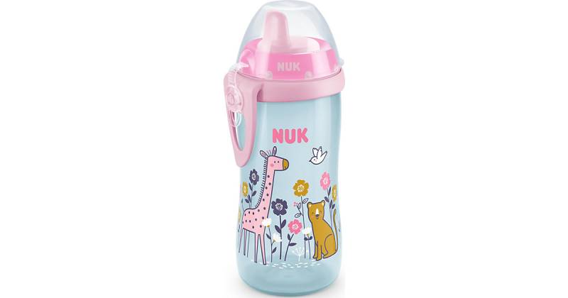 NUK Kiddy Cup mit beißresistenter Trinktülle, 300ml, auslaufsicher, ab 12 Monaten, 1 Stück, rosa pink/blau von NUK