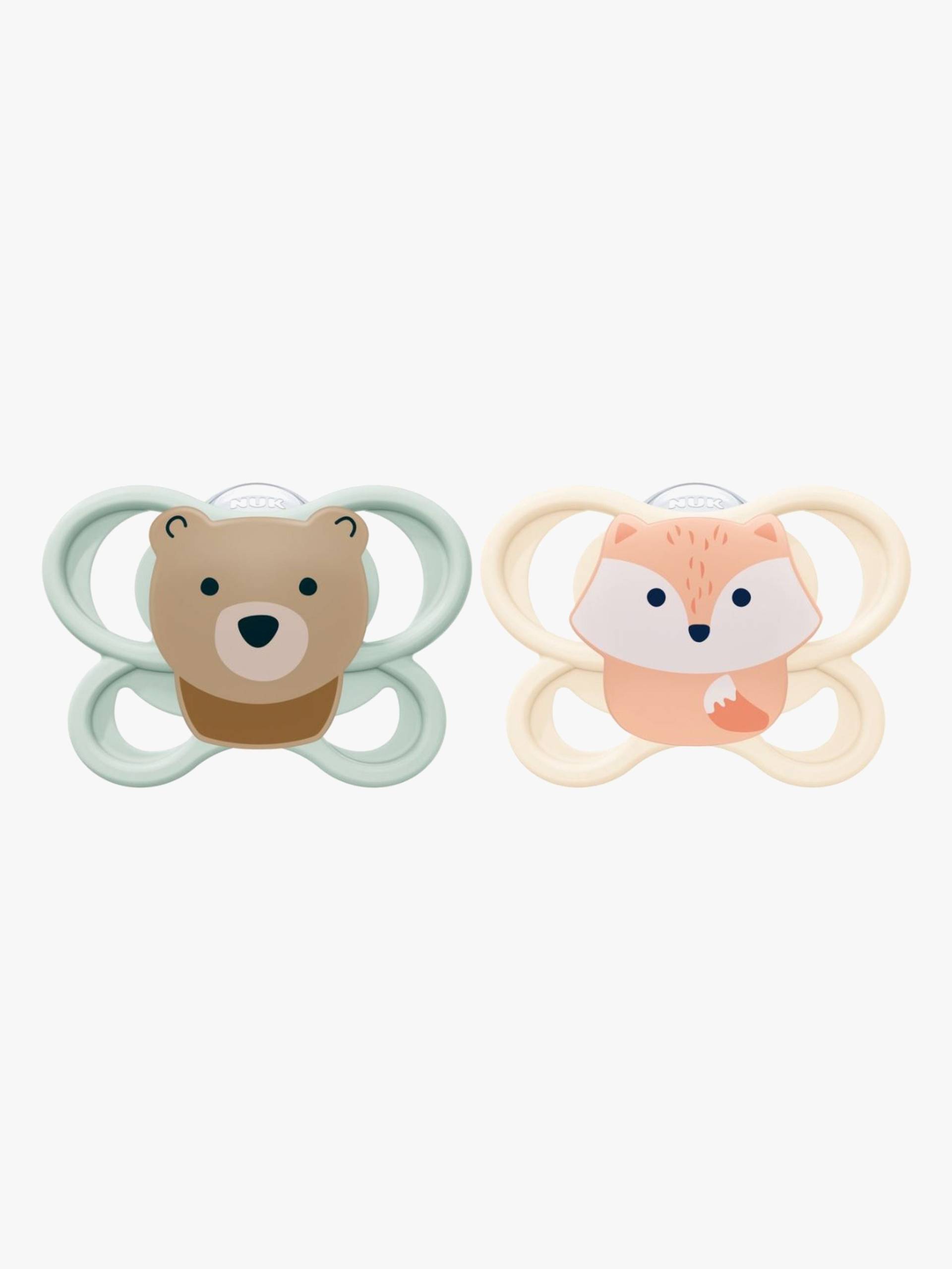 NUK Perfect Match Air Schnuller 2er-Pack Größe 0, Fox/Bear von NUK